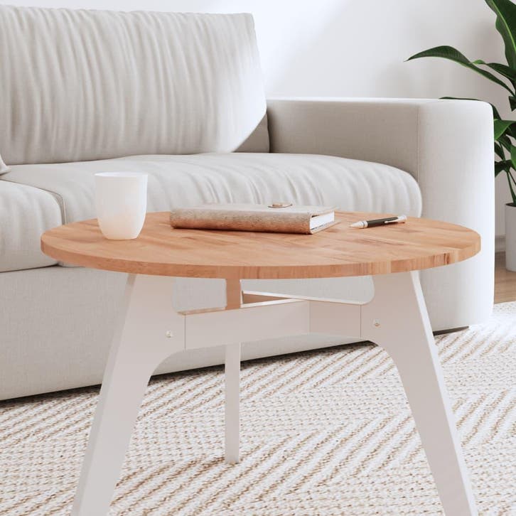 vidaXL Tafelblad rond Ø60x1,5 cm massief beukenhout, Huis en Inrichting, Tafels | Eettafels, Nieuw, Verzenden