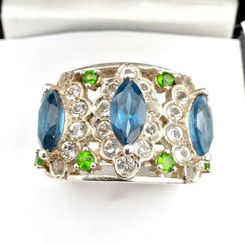 Zonder minimumprijs - Ring Zilver - Topaas, Sieraden, Tassen en Uiterlijk, Ringen, Nieuw