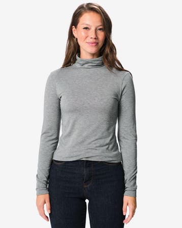 HEMA Dames T-shirt thermo acryl donkergrijs, Verzenden, Nieuw