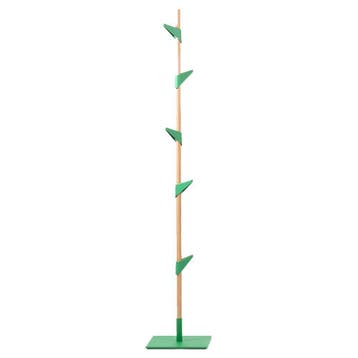 Cascando Bamboo 1staande kapstok eikenhout - groene haken, Verzenden, Nieuw