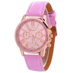 Fako - Horloge - Geneva - Roman - Metal - Roze, Verzenden, Nieuw