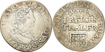 1/16 taler, daalder 1671 Koeln-stadt, Verzenden
