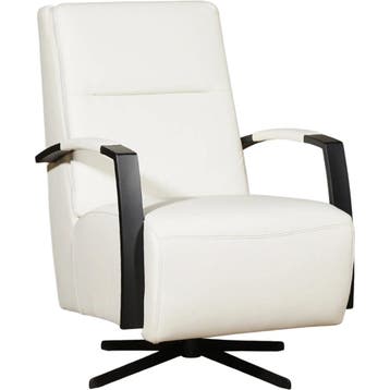 Leren draaifauteuil Award - Toledo Bianco (gebroken wit) -, Nieuw, Ophalen of Verzenden, 50 tot 75 cm, Industrieel, Modern