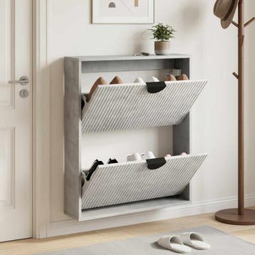 vidaXL Schoenenkast VENRAY 70 x 17 x 82 cm Bewerkt hout, Verzenden, Nieuw