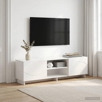 vidaXL TV-standaard 140 x 34,5 x 40 cm Wit Bewerkt hout, Huis en Inrichting, Kasten | Televisiemeubels, 100 tot 150 cm, Verzenden
