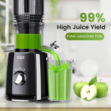 Slowjuicer - Sapcentrifuge - Groenten en fruit - Zwart - SPZ, Witgoed en Apparatuur, Juicers, Verzenden, Zo goed als nieuw
