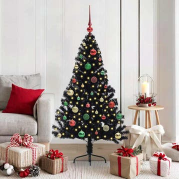 vidaXL Kunstmatig Voorverlicht Kerstboom met 150 LED Zwart, Verzenden, Nieuw