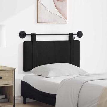 vidaXL Hangend hoofdbord Zwart Stof, Verzenden, Nieuw, Zwart, Stof