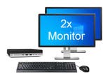 HP EliteDesk 800 G4 Mini i7 8e Gen incl. 2 Monitoren + 2, 256 GB, 8 GB, Nieuw, Ophalen of Verzenden
