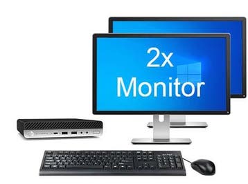 HP EliteDesk 800 G4 Mini i7 8e Gen incl. 2 Monitoren + 2, Computers en Software, Desktop Pc's, 256 GB, 8 GB, Nieuw, Ophalen of Verzenden