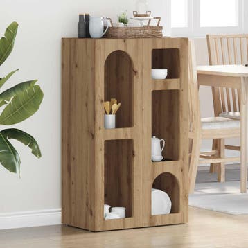 vidaXL Dressoir ELST Artisan Eiken 59 x 35 x 100,5 cm, Verzenden, Nieuw, Overige houtsoorten, Minder dan 50 cm