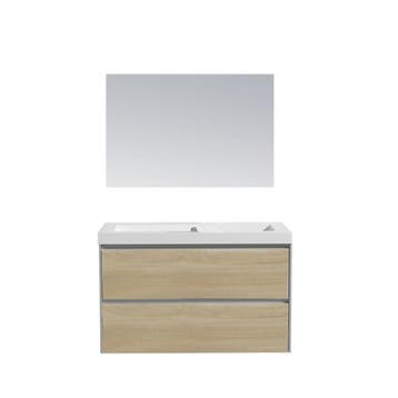 Badkamermeubel Sanilux PL 100 Greeploos Incl Spiegel En, Huis en Inrichting, Badkamer | Badkamermeubels, Ophalen of Verzenden
