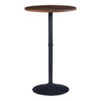 Bartafel Vantaa rond 100xØ60 cm zwart en walnootkleurig [en., Huis en Inrichting, Tafels | Statafels, Verzenden, Nieuw