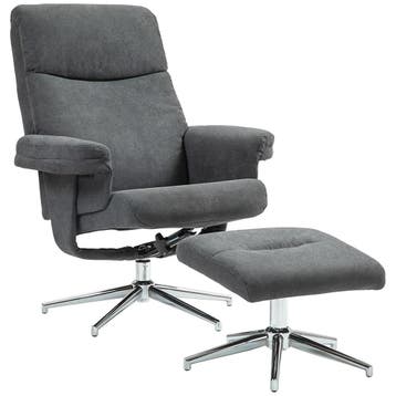 Relaxstoel Met Kruk, Gestoffeerde TV Stoel Met Ligfunctie, L, Huis en Inrichting, Verzenden, Nieuw