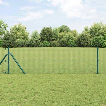 vidaXL gelast draadhek met grondbevestiging 25 x 0,5 m Groen, Verzenden, Nieuw, IJzer