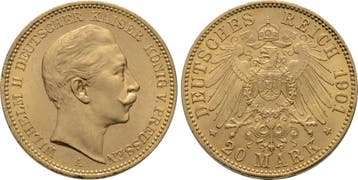 20 Mark 1901 A Pruisen Wilhelm Ii 1888-1918, Verzenden