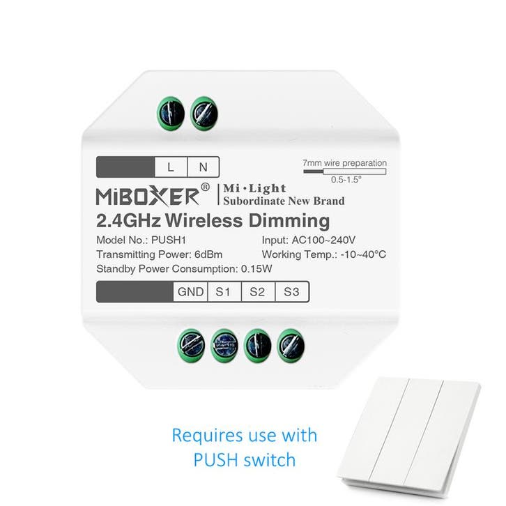 MI-LIGHT PUSH DIM MODULE | RGB-CCT, Huis en Inrichting, Lampen | Overige