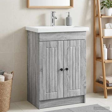 vidaXL Badkamer onder wastafel kast Grijs Sonoma 56 x 37,5 x, Verzenden, Nieuw
