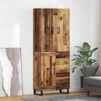 vidaXL buffetkast met lade 2 pcs Oud Hout 69,5 x 34 x 180 cm, Minder dan 50 cm, Verzenden, Nieuw, Minder dan 100 cm