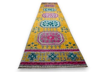Lang vintage Usak - Loper - 380 cm - 90 cm - met certificaat, Nieuw