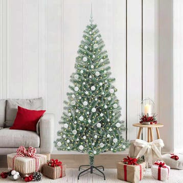 vidaXL Kunstmatige Kerstboom Sneeuw Gevlochten met LED Licht, Verzenden, Nieuw
