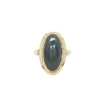 Gouden ring met hematiet 14 kt, Ophalen of Verzenden, Nieuw