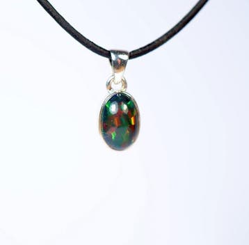 Zwarte Chalama-opaal Hanger / cabochon / nieuw- 1.46 g - (1)