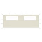 vidaXL Prieelzijwand met ramen 6x2 m crèmekleurig, Tuin en Terras, Partytenten, Verzenden, Nieuw