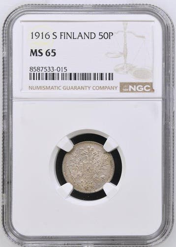 Finland. 50 Pennia 1916 - NGC MS65
