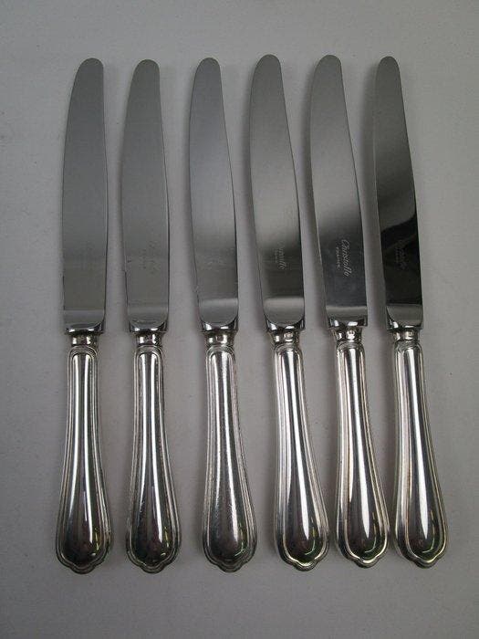 Christofle - Bestekset - Spatours - 6 messen / eetmessen -, Antiek en Kunst, Antiek | Meubels | Tafels