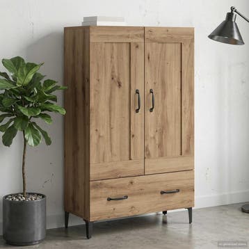 vidaXL buffetkast Artisanaal eiken 70 x 31 x 115 cm Bewerkt, Minder dan 50 cm, Verzenden, 100 tot 150 cm, Nieuw