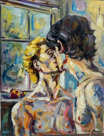Italiaanse school (XX) - Il bacio, Antiek en Kunst, Kunst | Schilderijen | Klassiek