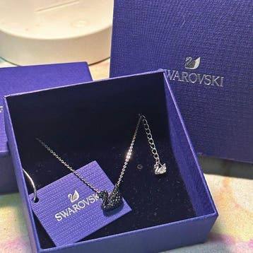 Swarovski - Metaal - Halsketting - Zwarte Zwaan Halsketting