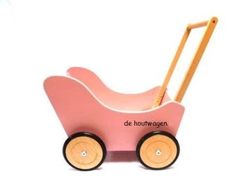 Houten poppenwagens in verschillende kleuren en merken, Ophalen of Verzenden, Nieuw, Duw- of Trekspeelgoed