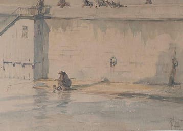 René Leverd (1872-1938) - Scène sur les quais de la Seine à, Antiek en Kunst