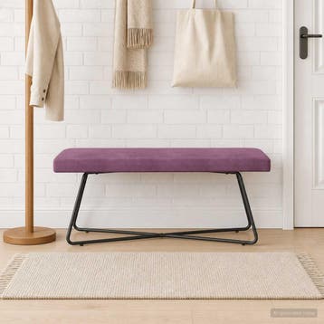 vidaXL Bank Paars 110 x 40 x 45 cm fluweel, Verzenden, Nieuw, Stof