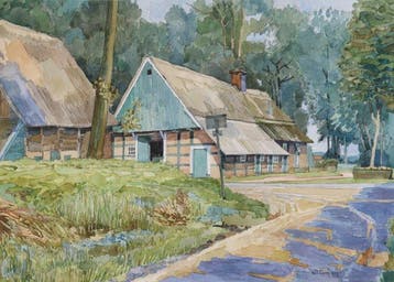 Wil Eggen (1935) - Boerderij aan pad