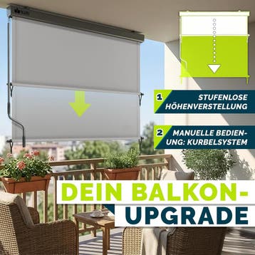 Klemluifel - Balkon luifel - Verticale luifel - 180x250 cm -, Verzenden, Zo goed als nieuw
