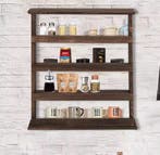 Wand Kruidenrek Hout – 4-Lagen Paulownia, 60×53 cm, Verzenden, Nieuw