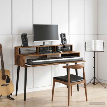 vidaXL studiobureau Oud hout 110 x 42,5 x 36 cm Bewerkt hout, Verzenden, Nieuw