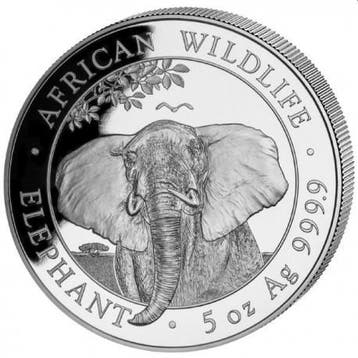 Somalische Olifant 5 oz 2021, Verzenden, Overige landen, Losse munt, Zilver