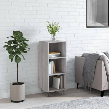 vidaXL Dressoir 34,5x32,5x90 cm bewerkt hout grijs sonoma, Minder dan 50 cm, Verzenden, Nieuw, 25 tot 50 cm