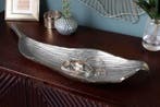 Handgemaakte decoratieve kom ABSTRACT BLAD 65cm zilver, Huis en Inrichting, Ophalen of Verzenden, Nieuw