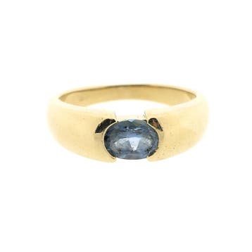 Gouden ring met topaas, Gebruikt, Ophalen of Verzenden, 17 tot 18, Met edelsteen