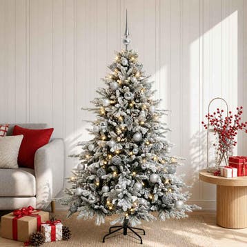 vidaXL Kunstkerstboom met kerstbal 150 cm 150 LEDs Warmwit, Verzenden, Nieuw