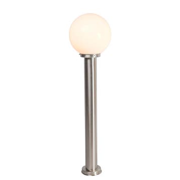 Moderne buitenlamp paal staal RVS 100 cm met kunststof bol, Verzenden, Nieuw