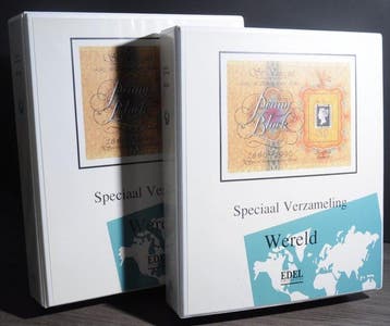Wereld - Flinke beschreven verzameling met diverse landen in, Postzegels en Munten, Gestempeld
