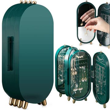 Sieraden Organizer met Spiegel – Opvouwbare Sieradendoos met, Ophalen of Verzenden, Nieuw
