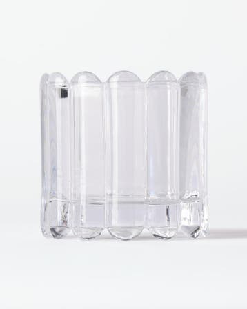 HEMA Geurkaars 8x8cm Bink glas ribbel transparant, Verzenden, Nieuw