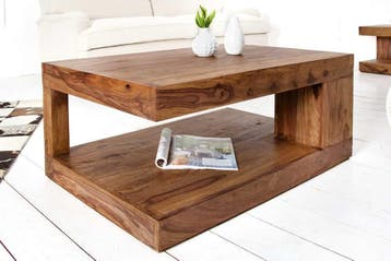 Massieve salontafel van kostbaar hout GIANT L 90 cm Sheesham, Ophalen of Verzenden, Nieuw